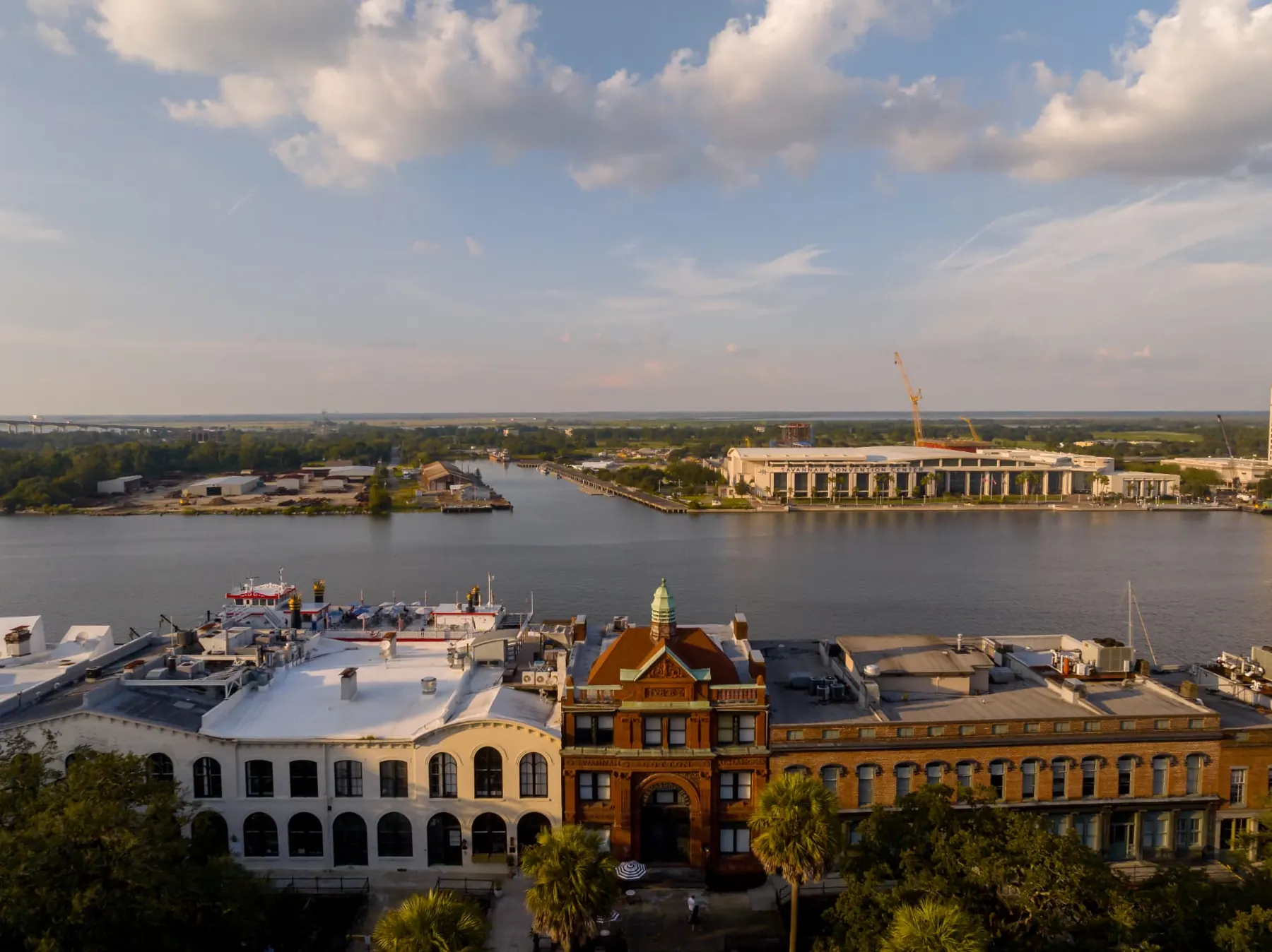 River view over the historic Cotton Exchange and Savannah Convention Center